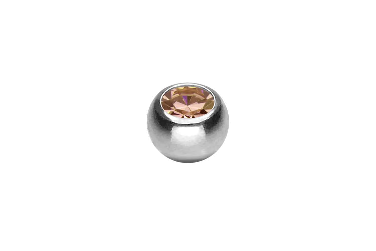 Chirurgenstahl Schraubkugel KRISTALL von Piercingline